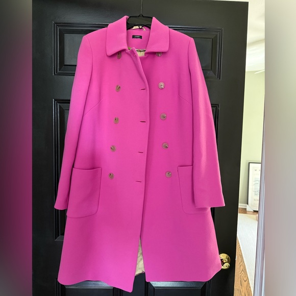 J.Crew Pea Coat Pink Lady Day Double Breasted Wool bubblegum 8 - Picture 1 of 12